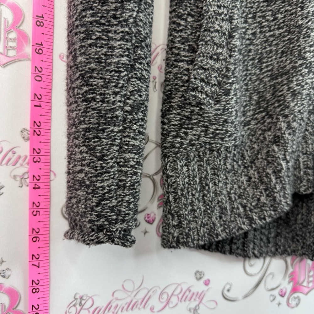 TNA wool sweater zip up vintage Y2K Gray Marled Zip-Front Shawl Collar Sweater - Picture 4 of 14